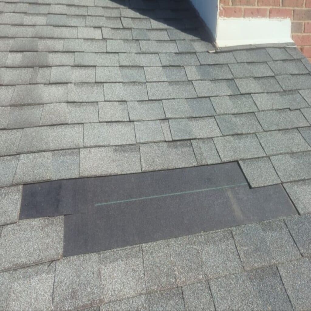 Roof missing shingle
